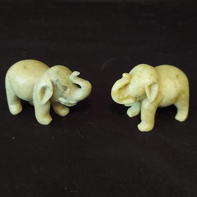 Carved Soapstone Monkey Pyramid and Elephants (B2-BBL)