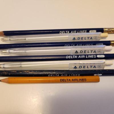 Delta Airlines 50th Anniversary Mug with Pens and Pencils