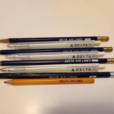 Delta Airlines 50th Anniversary Mug with Pens and Pencils
