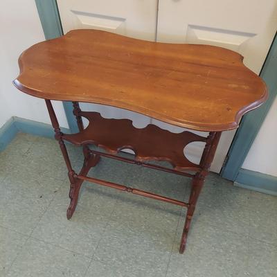 Edwardian Style Side Table and Rush Wood Chair (B1-BBL)