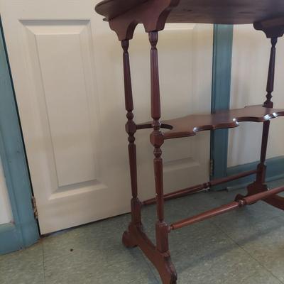 Edwardian Style Side Table and Rush Wood Chair (B1-BBL)