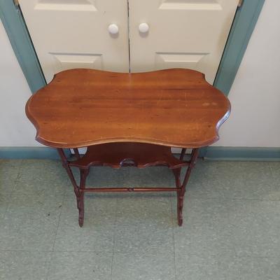 Edwardian Style Side Table and Rush Wood Chair (B1-BBL)