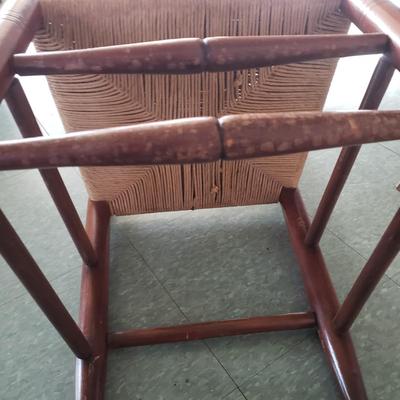 Edwardian Style Side Table and Rush Wood Chair (B1-BBL)