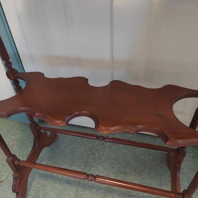 Edwardian Style Side Table and Rush Wood Chair (B1-BBL)