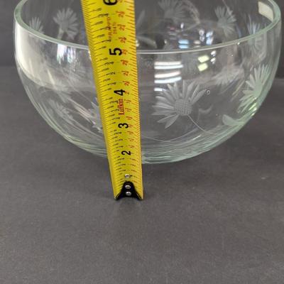 Scottish Thistle Colony Cut Glass Vase & Bowl Made In Romania