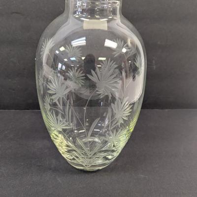 Scottish Thistle Colony Cut Glass Vase & Bowl Made In Romania