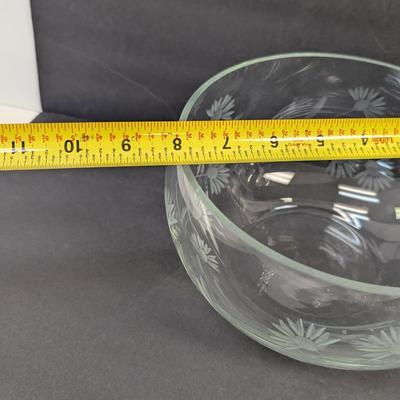 Scottish Thistle Colony Cut Glass Vase & Bowl Made In Romania