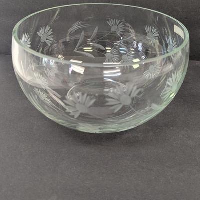 Scottish Thistle Colony Cut Glass Vase & Bowl Made In Romania