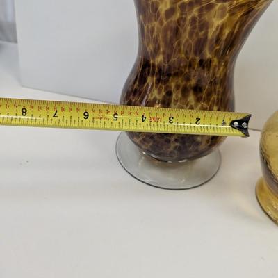 Hand Blown Glass Vase 9 1/2" Tall Indiana Glass Apothecary Jar Westmoreland Marigold Vase