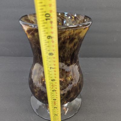 Hand Blown Glass Vase 9 1/2" Tall Indiana Glass Apothecary Jar Westmoreland Marigold Vase
