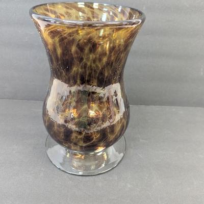 Hand Blown Glass Vase 9 1/2" Tall Indiana Glass Apothecary Jar Westmoreland Marigold Vase