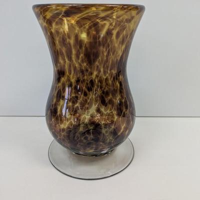 Hand Blown Glass Vase 9 1/2" Tall Indiana Glass Apothecary Jar Westmoreland Marigold Vase