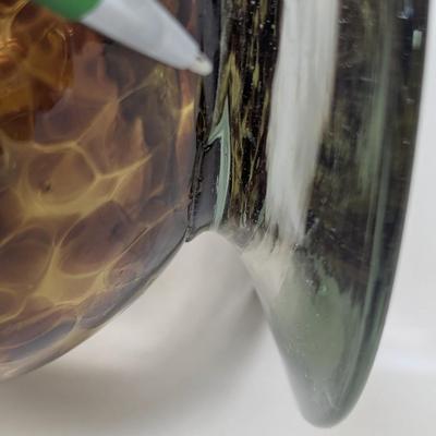 Hand Blown Glass Vase 9 1/2" Tall Indiana Glass Apothecary Jar Westmoreland Marigold Vase