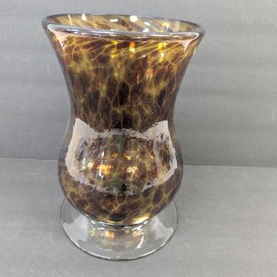 Hand Blown Glass Vase 9 1/2" Tall Indiana Glass Apothecary Jar Westmoreland Marigold Vase