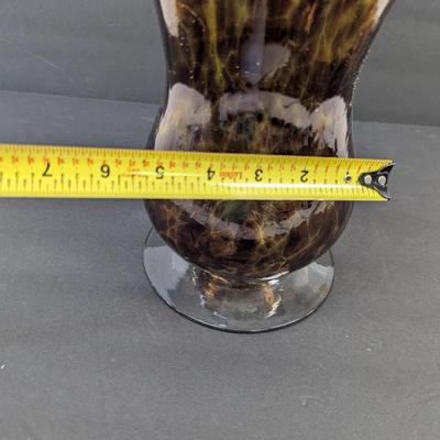 Hand Blown Glass Vase 9 1/2" Tall Indiana Glass Apothecary Jar Westmoreland Marigold Vase