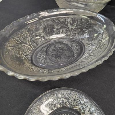 17 Pieces Of Tiara Indiana Glass & Anchor Hocking Dishes #61