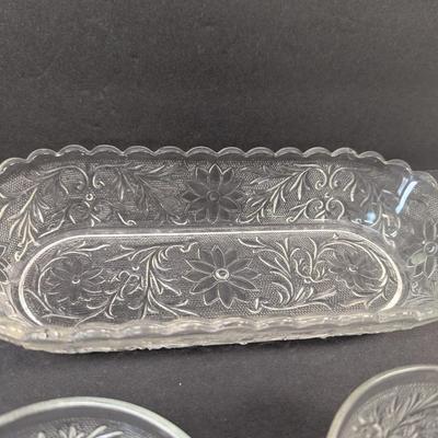 17 Pieces Of Tiara Indiana Glass & Anchor Hocking Dishes #61