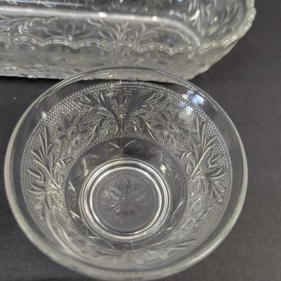 17 Pieces Of Tiara Indiana Glass & Anchor Hocking Dishes #61