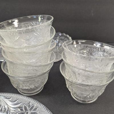 17 Pieces Of Tiara Indiana Glass & Anchor Hocking Dishes #61