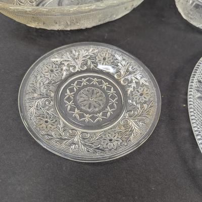 17 Pieces Of Tiara Indiana Glass & Anchor Hocking Dishes #61
