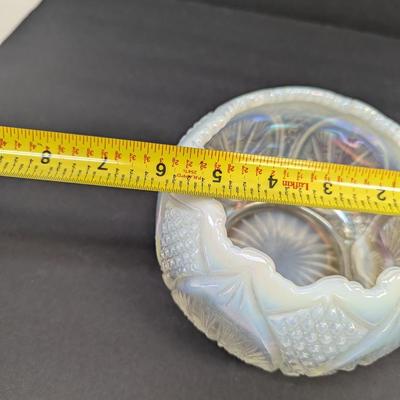 Fenton White Opalescent Rose Bowl
