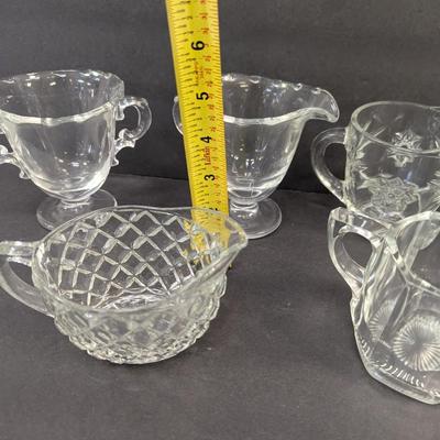 Assortment Of Clear Glass/Crystal Creamers