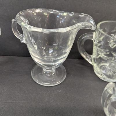 Assortment Of Clear Glass/Crystal Creamers