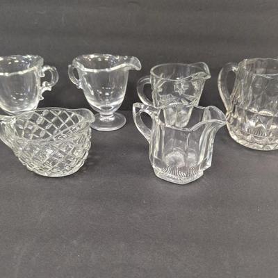 Assortment Of Clear Glass/Crystal Creamers