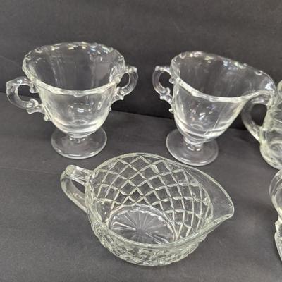 Assortment Of Clear Glass/Crystal Creamers