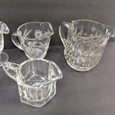 Assortment Of Clear Glass/Crystal Creamers