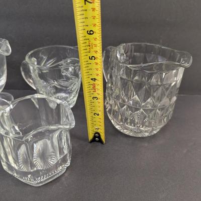 Assortment Of Clear Glass/Crystal Creamers