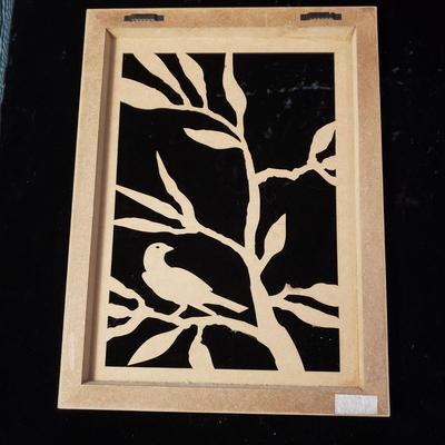 Four Wood Bird Cut Outs and Felted Bird Art (LR-KD)