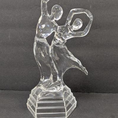 Crystal Glass Figurine Dancers Ballerina 10 3/4" Tall