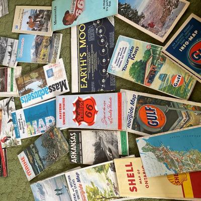 Box of vintage maps
