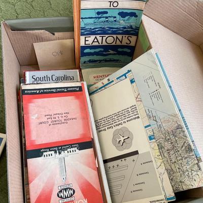 Box of vintage maps