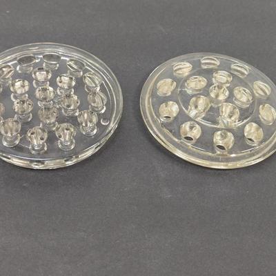 Vintage Clear Glass Flower Frogs