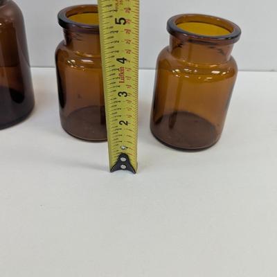 Vintage Brown Glass Pharmacy Jars