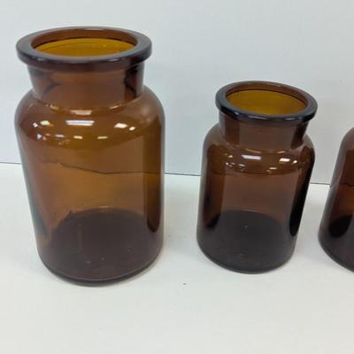 Vintage Brown Glass Pharmacy Jars