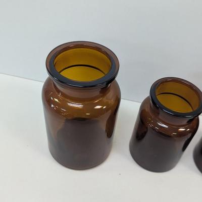 Vintage Brown Glass Pharmacy Jars