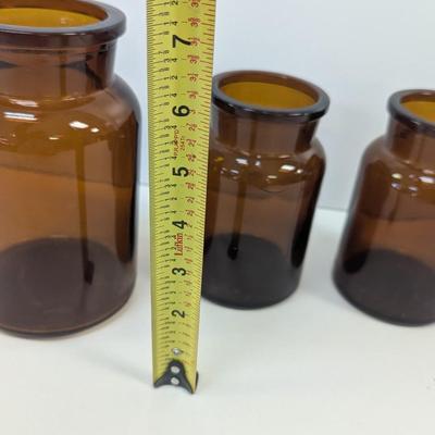Vintage Brown Glass Pharmacy Jars