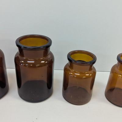 Vintage Brown Glass Pharmacy Jars