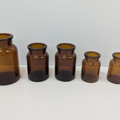 Vintage Brown Glass Pharmacy Jars