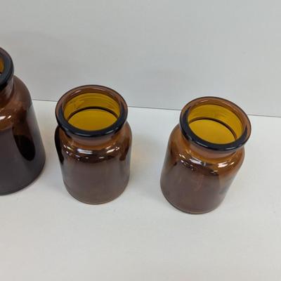 Vintage Brown Glass Pharmacy Jars