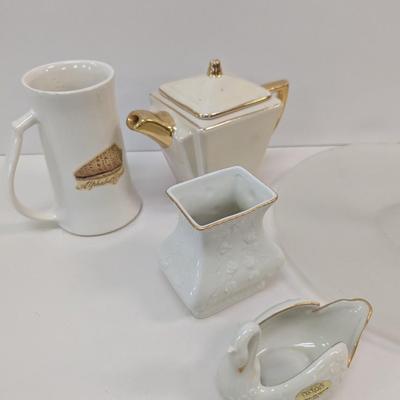Vintage Glass & Pottery Home/Kitchen McNicol China McCoy Mug Decor Crown Classics Crown Whitehall Porcelain 16k Gold Trim Japan