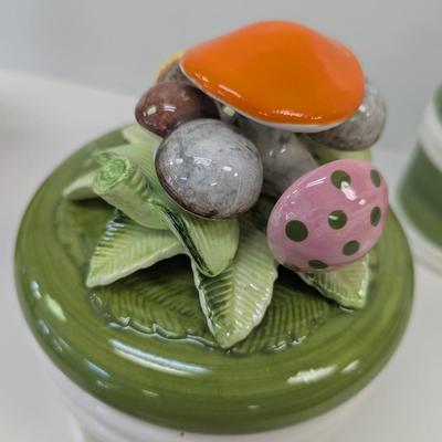 Mushroom Canister Set Of 4 With Lids Made In Japan