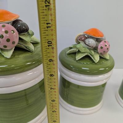 Mushroom Canister Set Of 4 With Lids Made In Japan