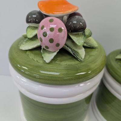 Mushroom Canister Set Of 4 With Lids Made In Japan