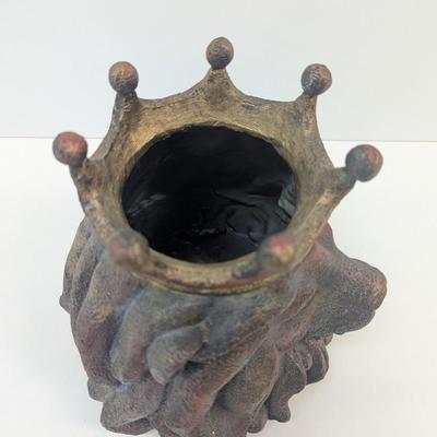 Decorative Lion Head Resin Planter
