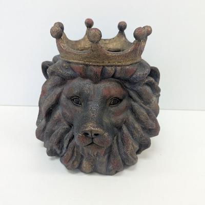 Decorative Lion Head Resin Planter