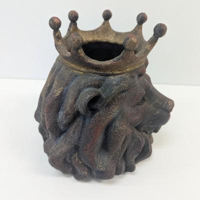 Decorative Lion Head Resin Planter